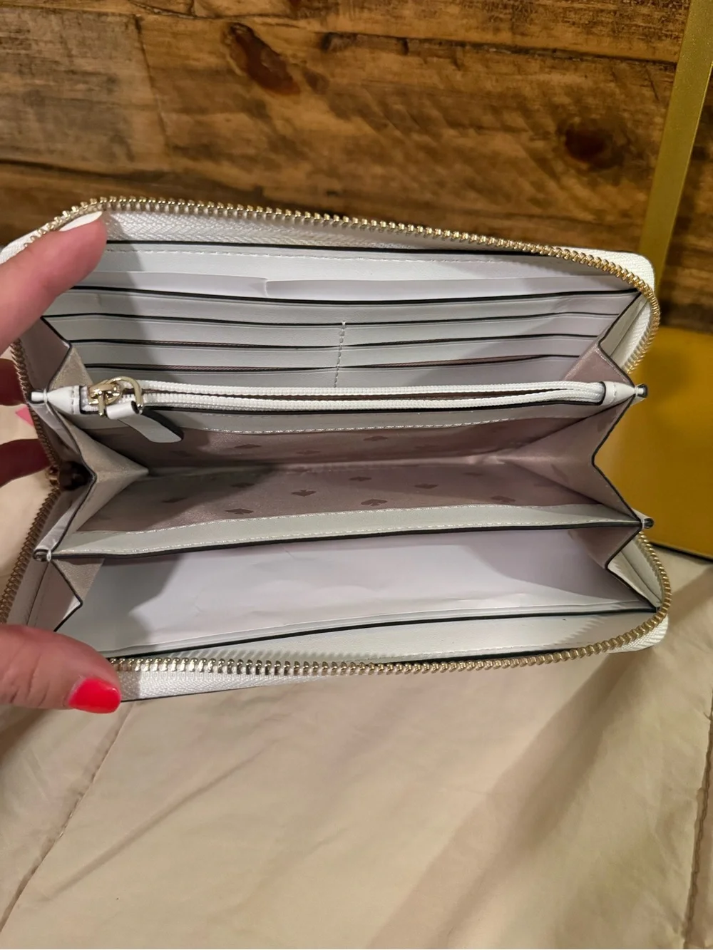 kate spade White Dove Saffiano Large Continental Wallet